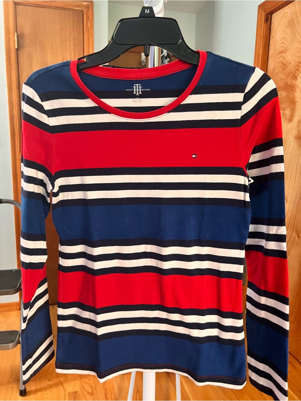 Tommy Hilfiger Red Navy White Striped Tee